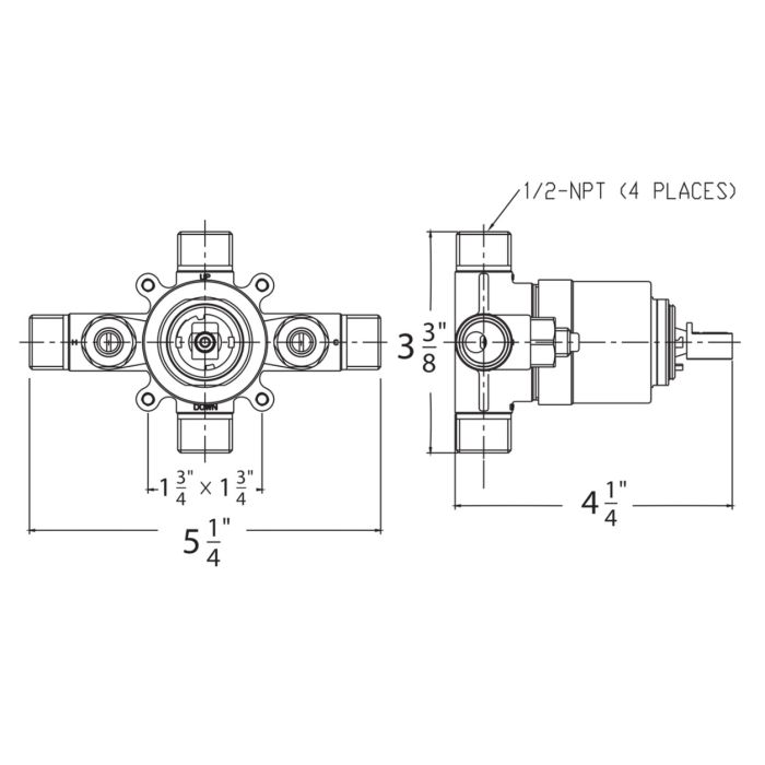 Shower rough-in valve