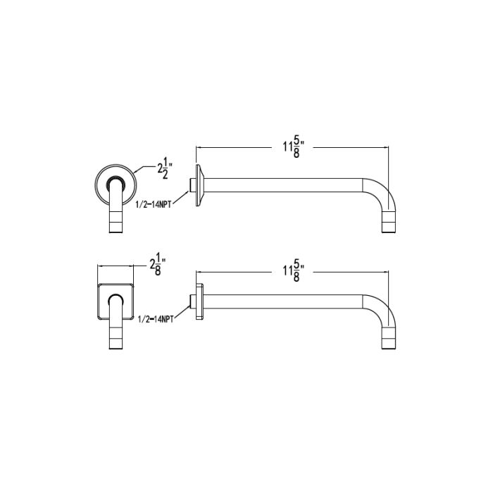 12" Shower Arm & Flange