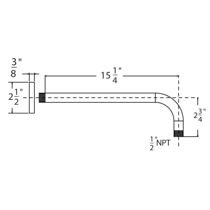 15" Shower Arm & Flange