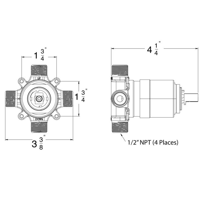 Shower rough-in valve