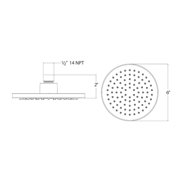 6" Rain Shower Head