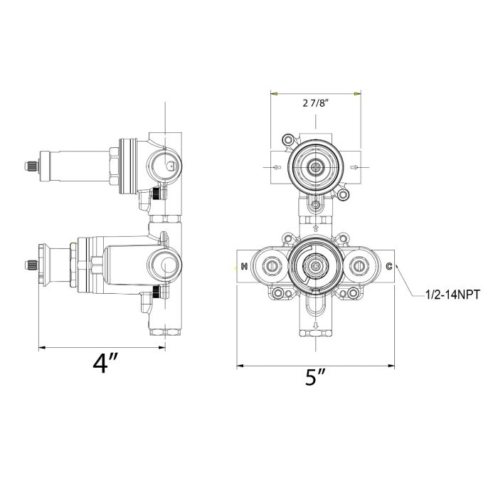 Thermostatic Dual Port