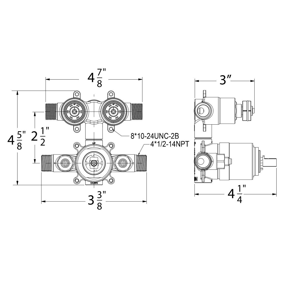 Push button rough-in valve