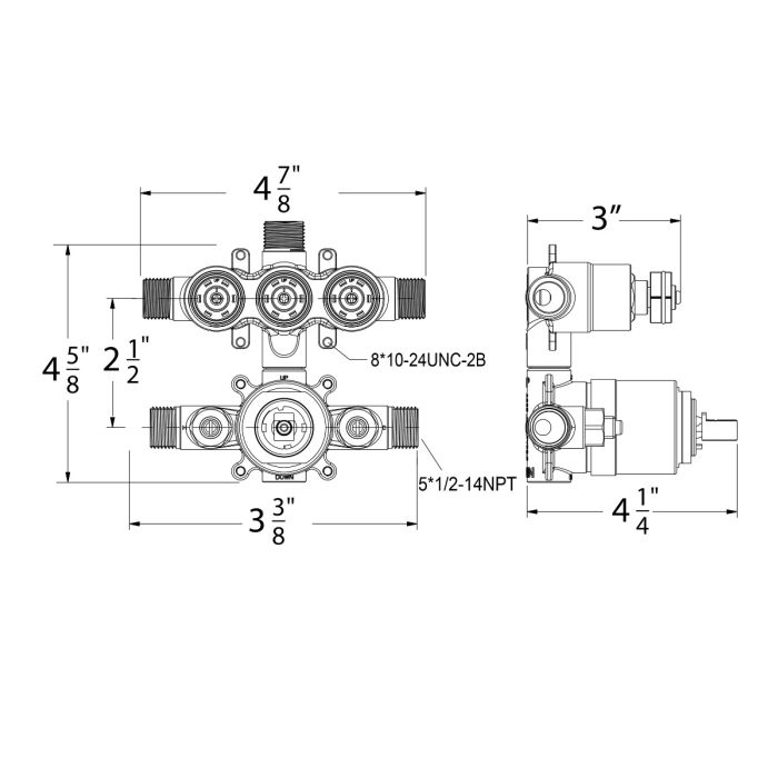 Push button rough-in valve