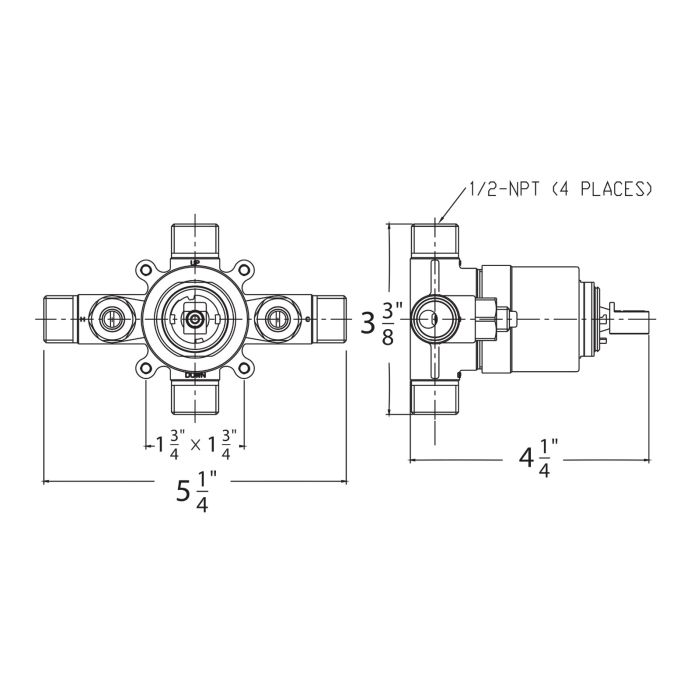 Shower rough-in valve