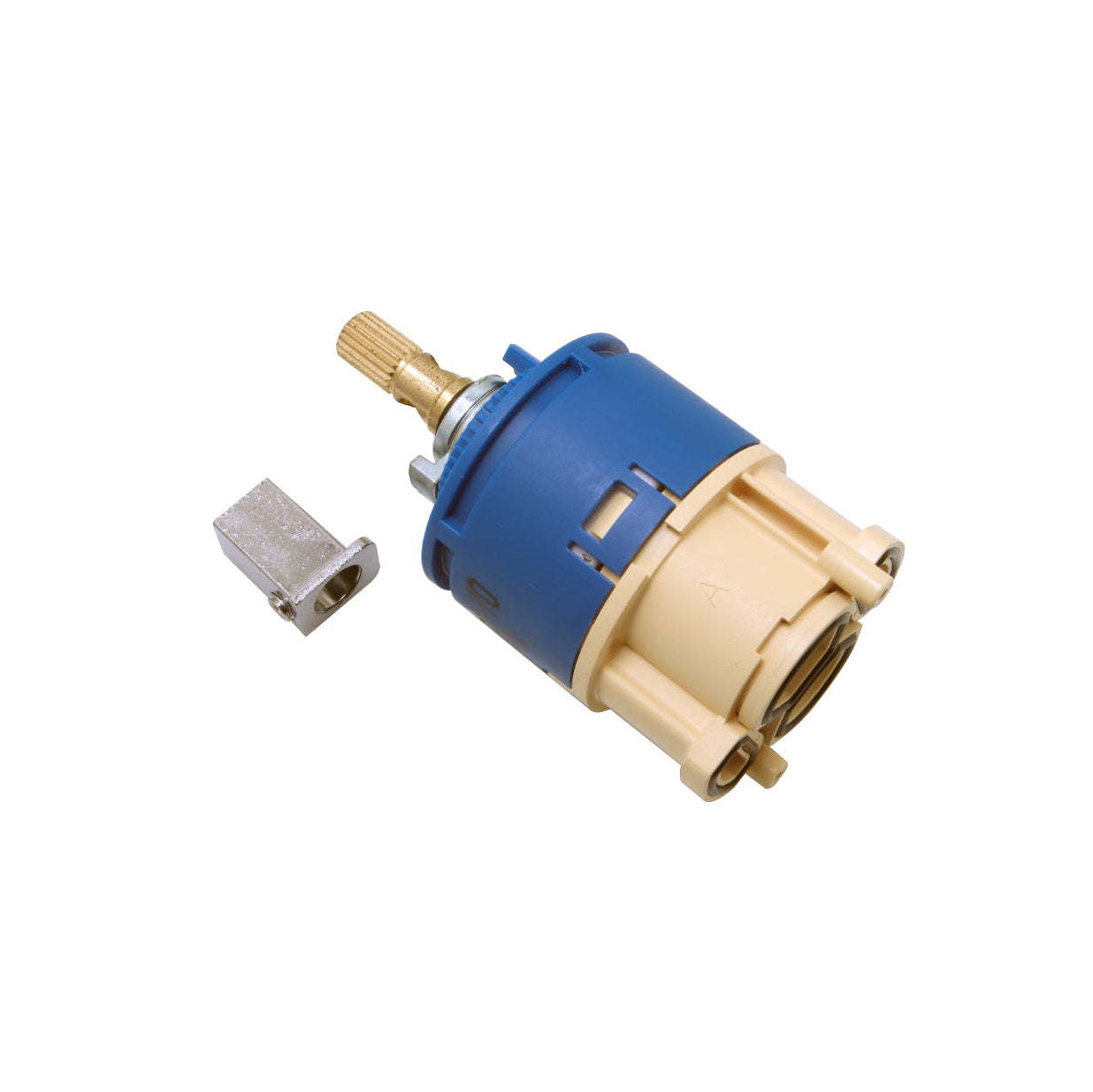 Replacement shower cartridge with a square broach