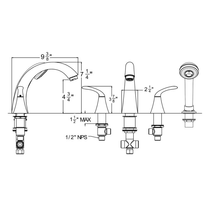 Trend Roman Tub Filler