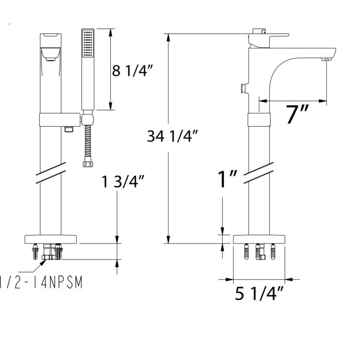 Freestanding Tub Filler