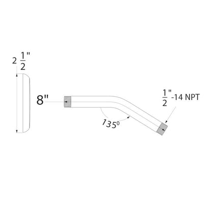 8" Shower Arm And Flange