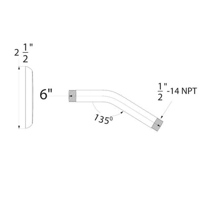 6" Shower Arm And Flange