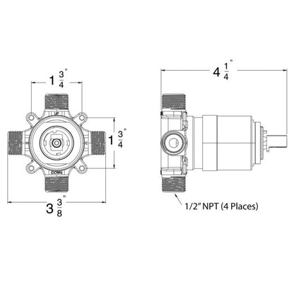 Shower rough-in valve