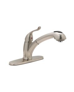 Pull-Out Kitchen Faucet-Satin Nickel-29